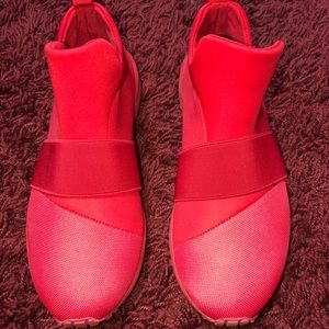 Red high top sneakers